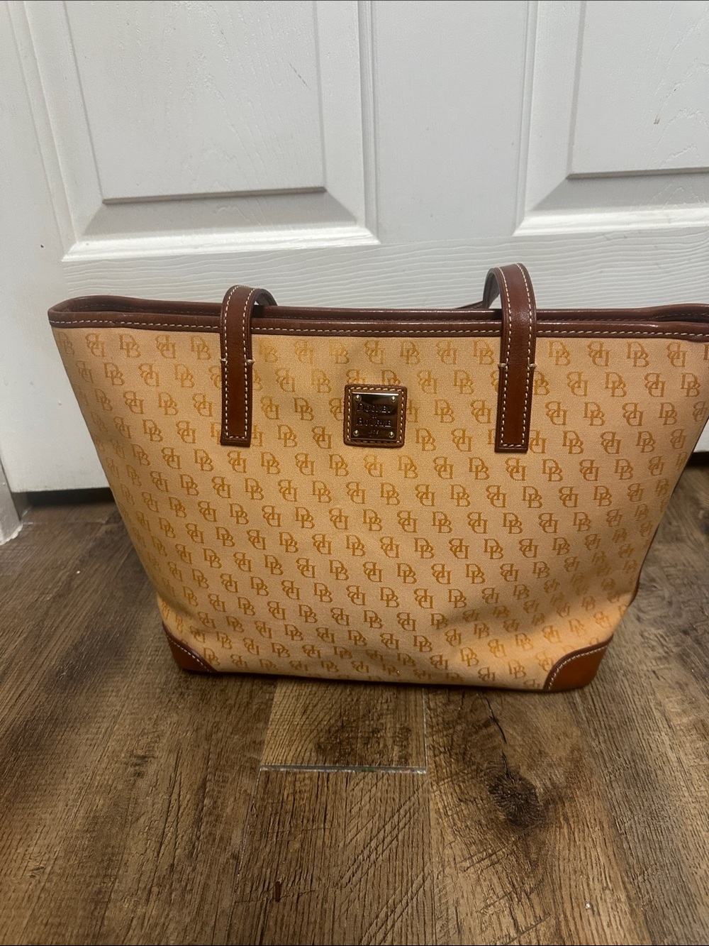 Dooney & Bourke OrangeGold and Brown Signature Tote